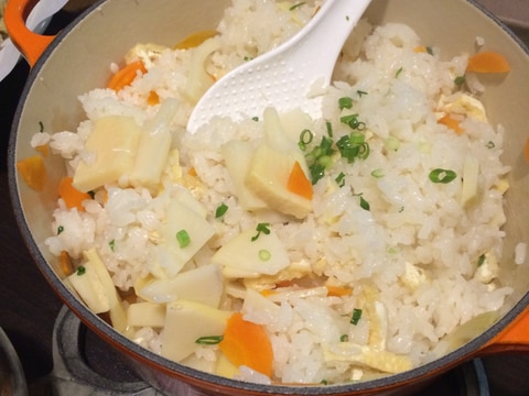 ルクルーゼで簡単筍ごはん